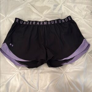 Under Armour Black and Purple Athletic Shorts